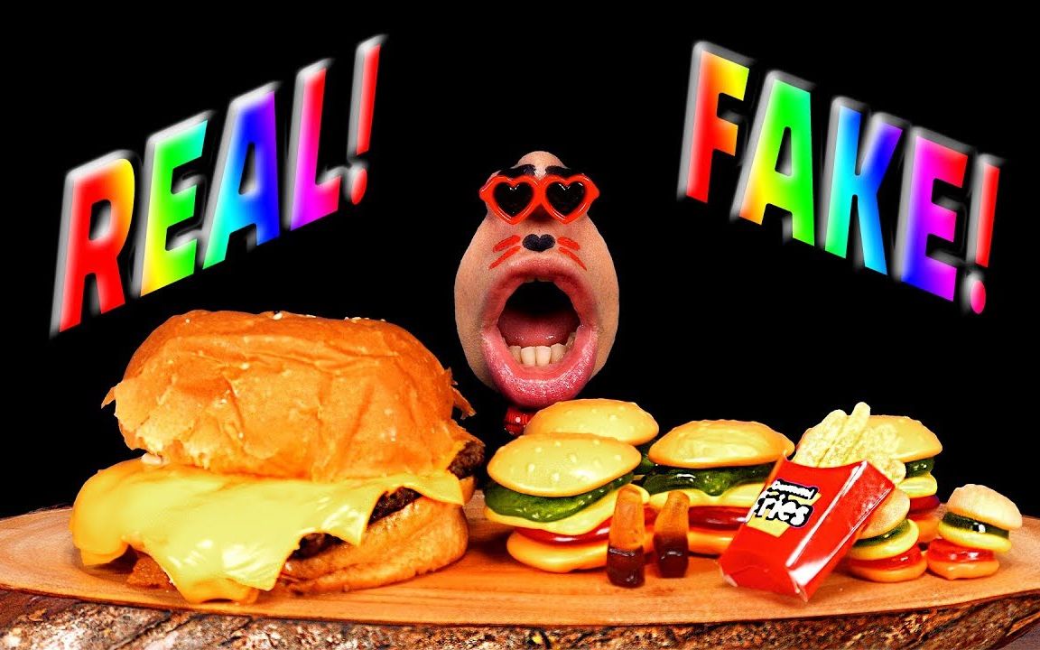 realmouth吃真正的汉堡汉堡薯条软糖