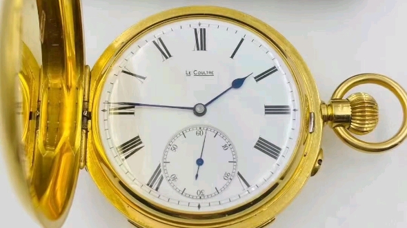 感谢洪波兄友情提供古董怀表:瑞士积家le coultre猎壳三问,18k金53㎜
