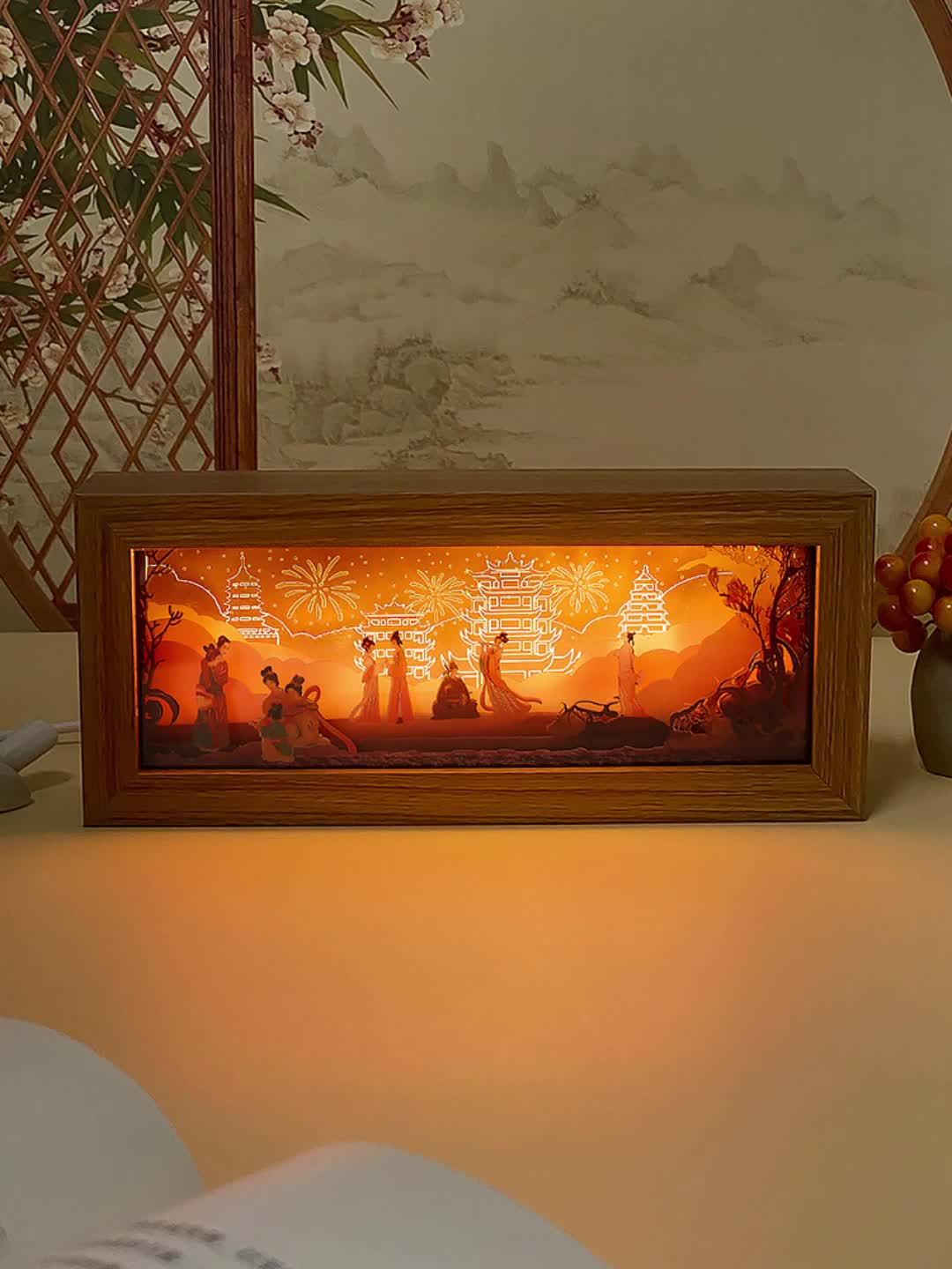 中秋印象3d立体纸雕灯古代古风光影温馨小夜灯中秋节创意礼物礼品