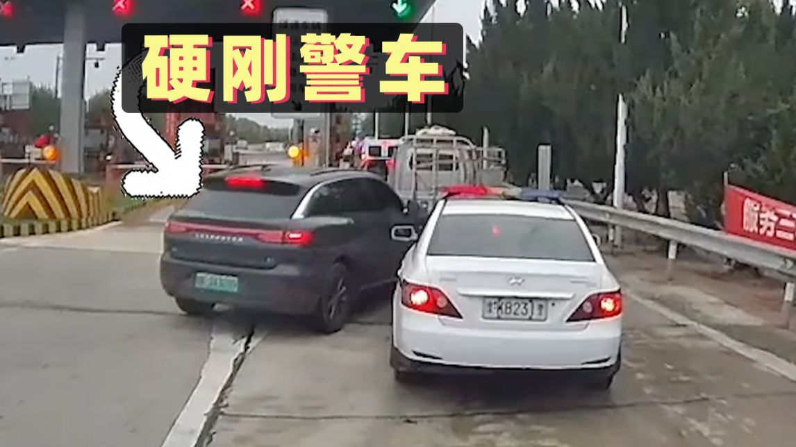 小车收费站强行插队，警车：你当我头上闪的氛围灯？【1966期】