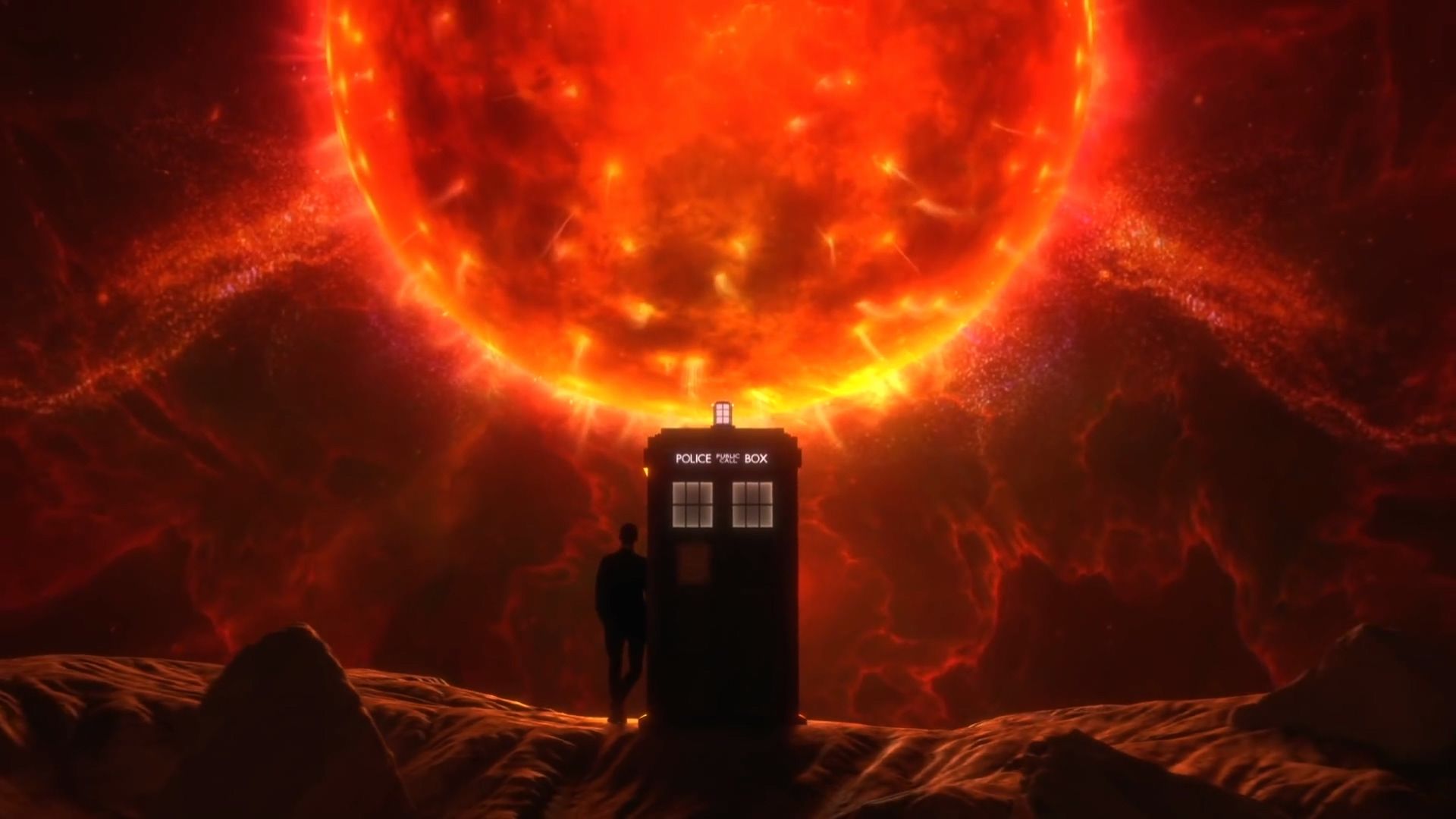 神秘博士 第九任博士历险记 tardis飞船在恒星附近的小行星地表