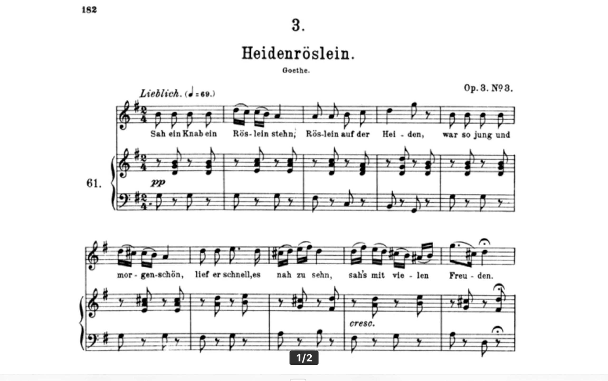 标准德语范读与示唱 舒伯特 野玫瑰 schubert heidenr02slein
