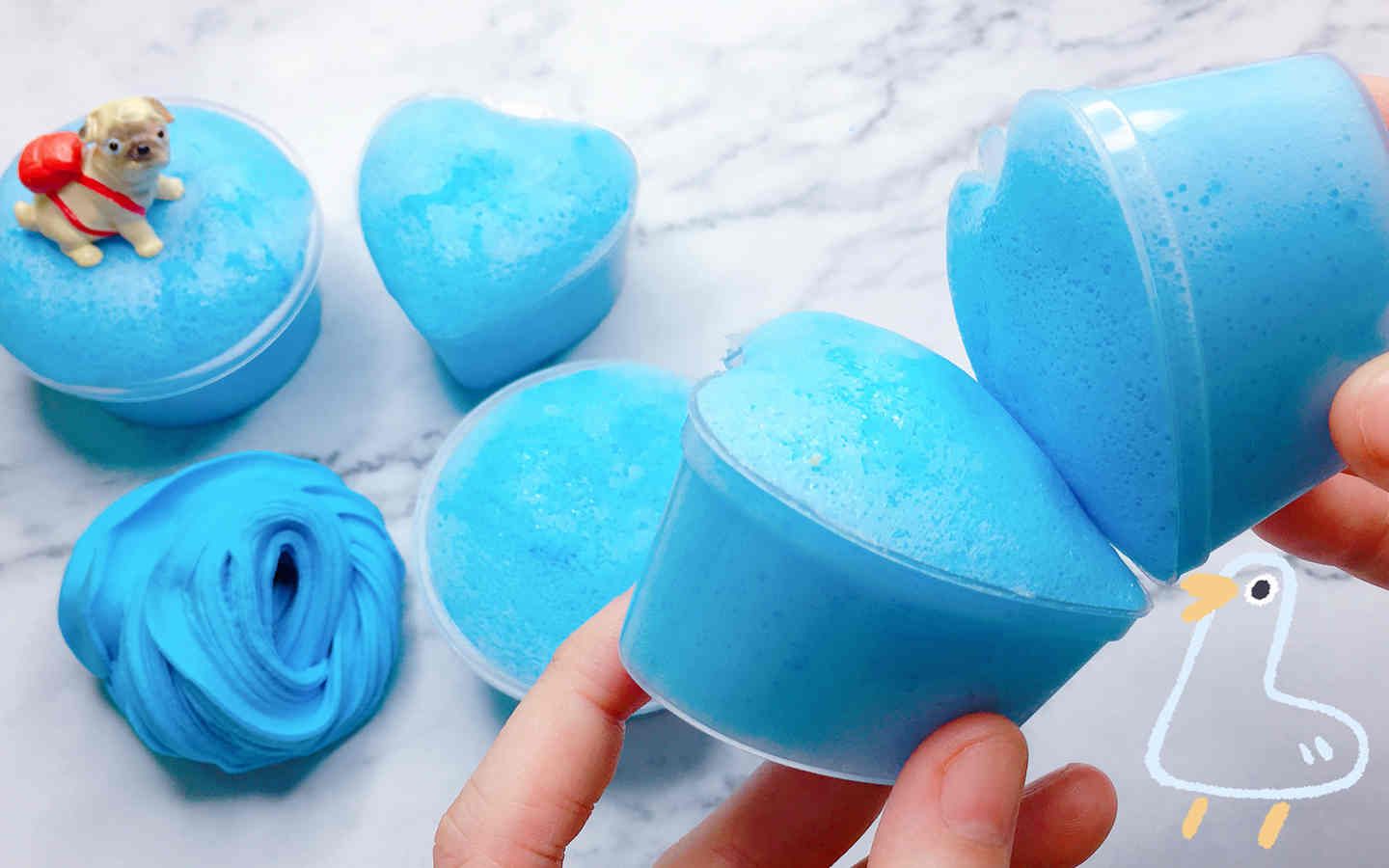 不用淀粉自制冰山泥,能重复玩的史莱姆,戳起来像棉花泥