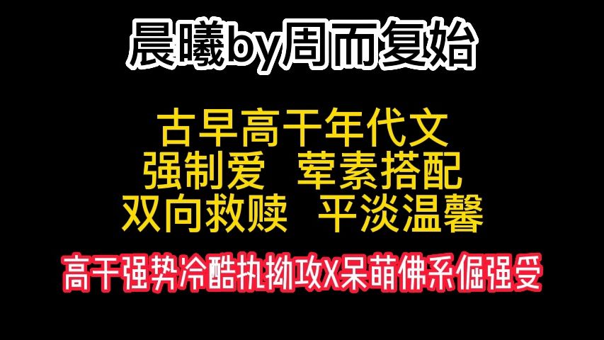 晨曦by周而复始 古早强制爱!!!他逃他追!!! 年代文 互宠 高干强势冷酷执拗攻X呆萌佛系倔强受哔哩哔哩bilibili