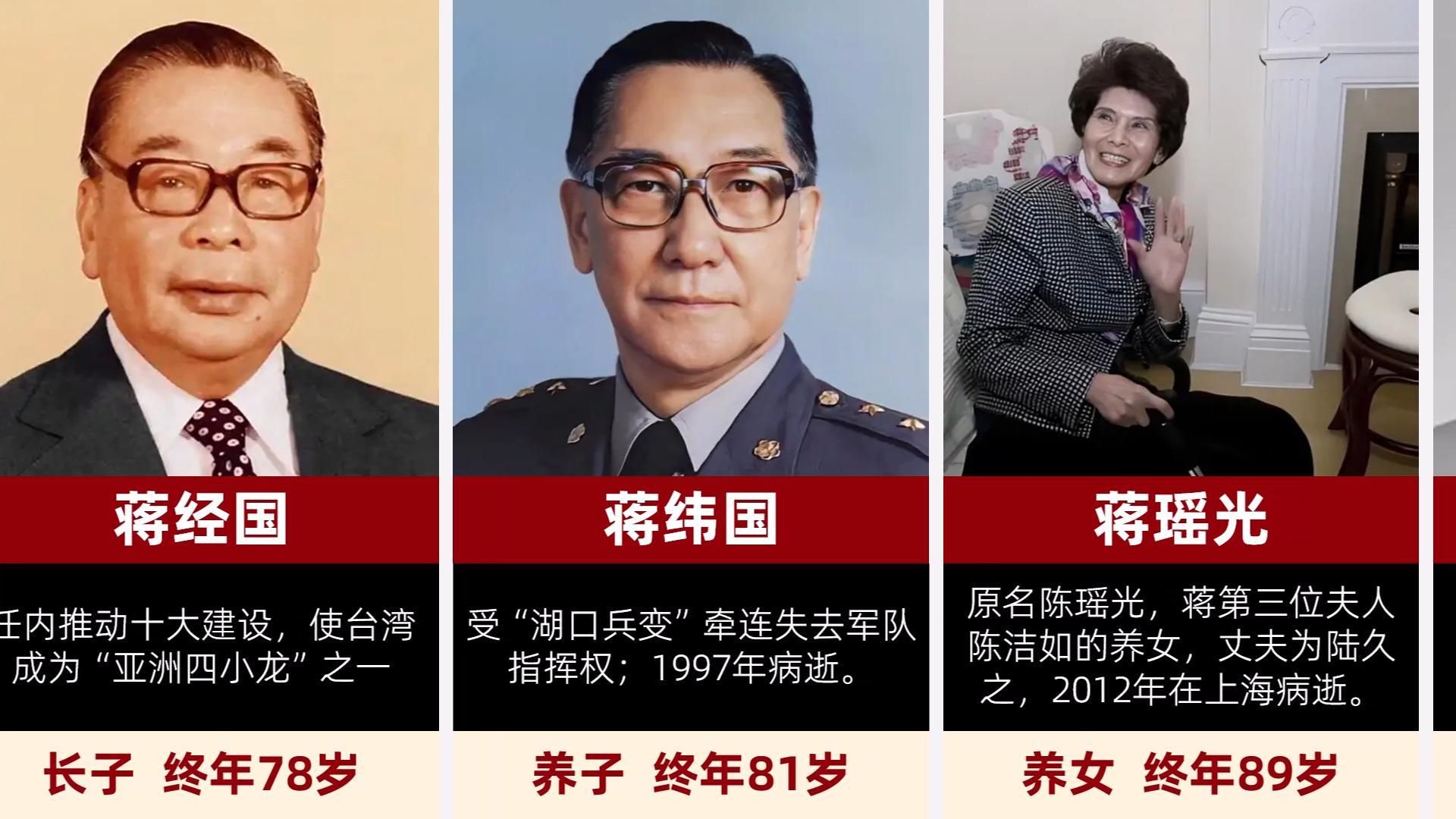 蒋介石的子孙后代现状