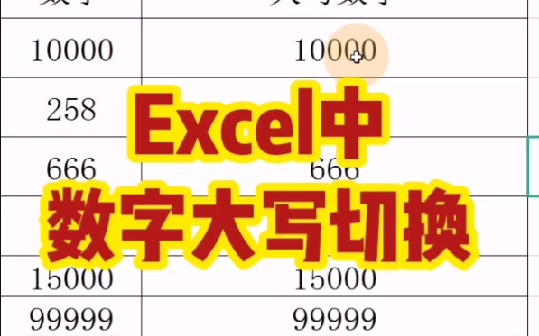 Excel中数字大写切换哔哩哔哩bilibili