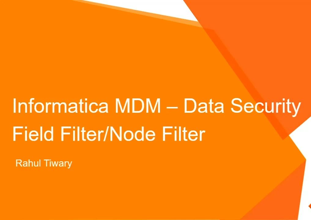 informatica mdm中数据安全的字段过滤器/节点过滤器简介