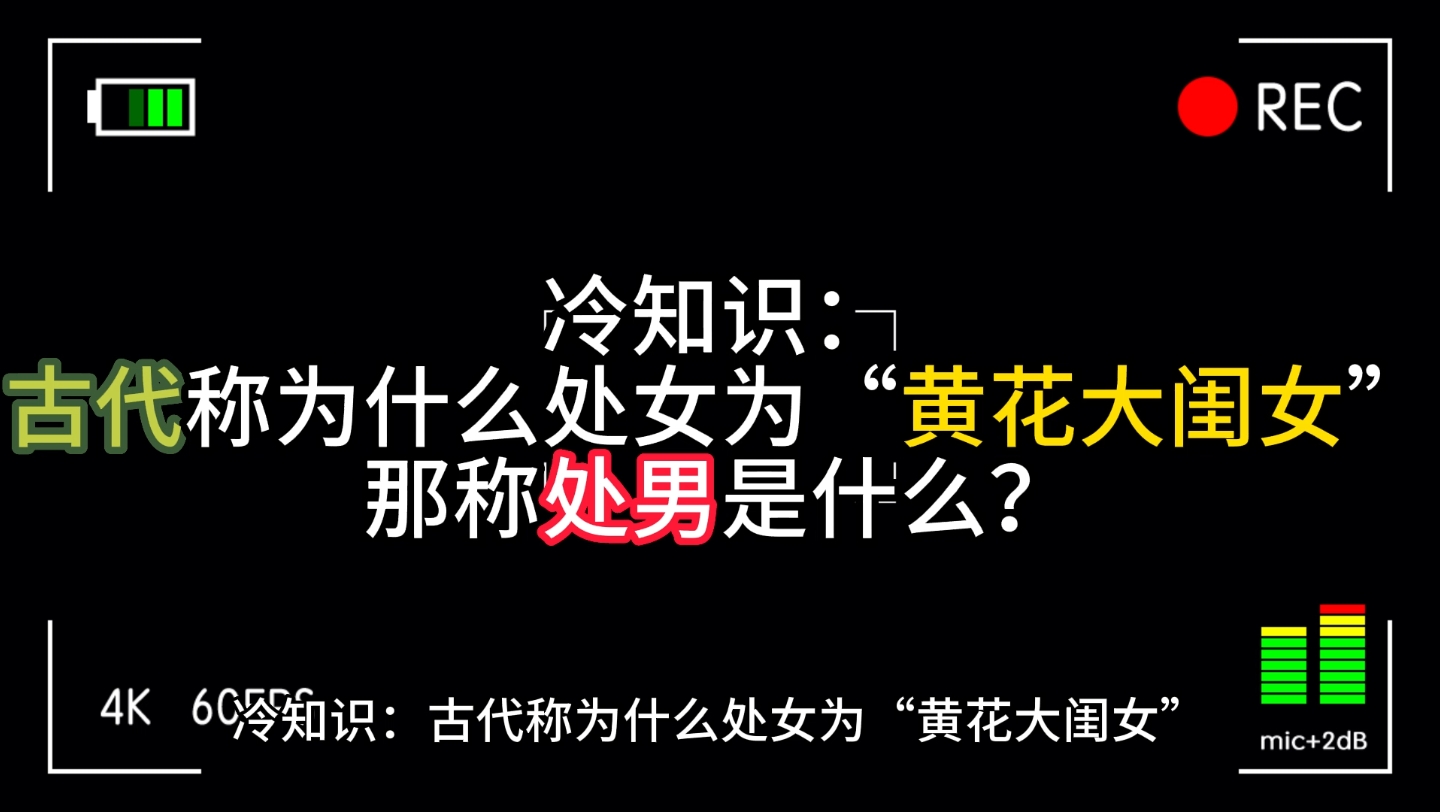 冷知识:处男在古代被称为什么?哔哩哔哩bilibili