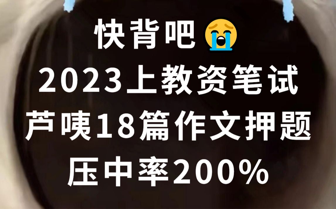 3月11教资人快背吧𐟘�23教资笔试 卢姨18篇作文押题 准哭了𐟘‚压中率200% 年年压年年中 考场遇到直接套哔哩哔哩bilibili