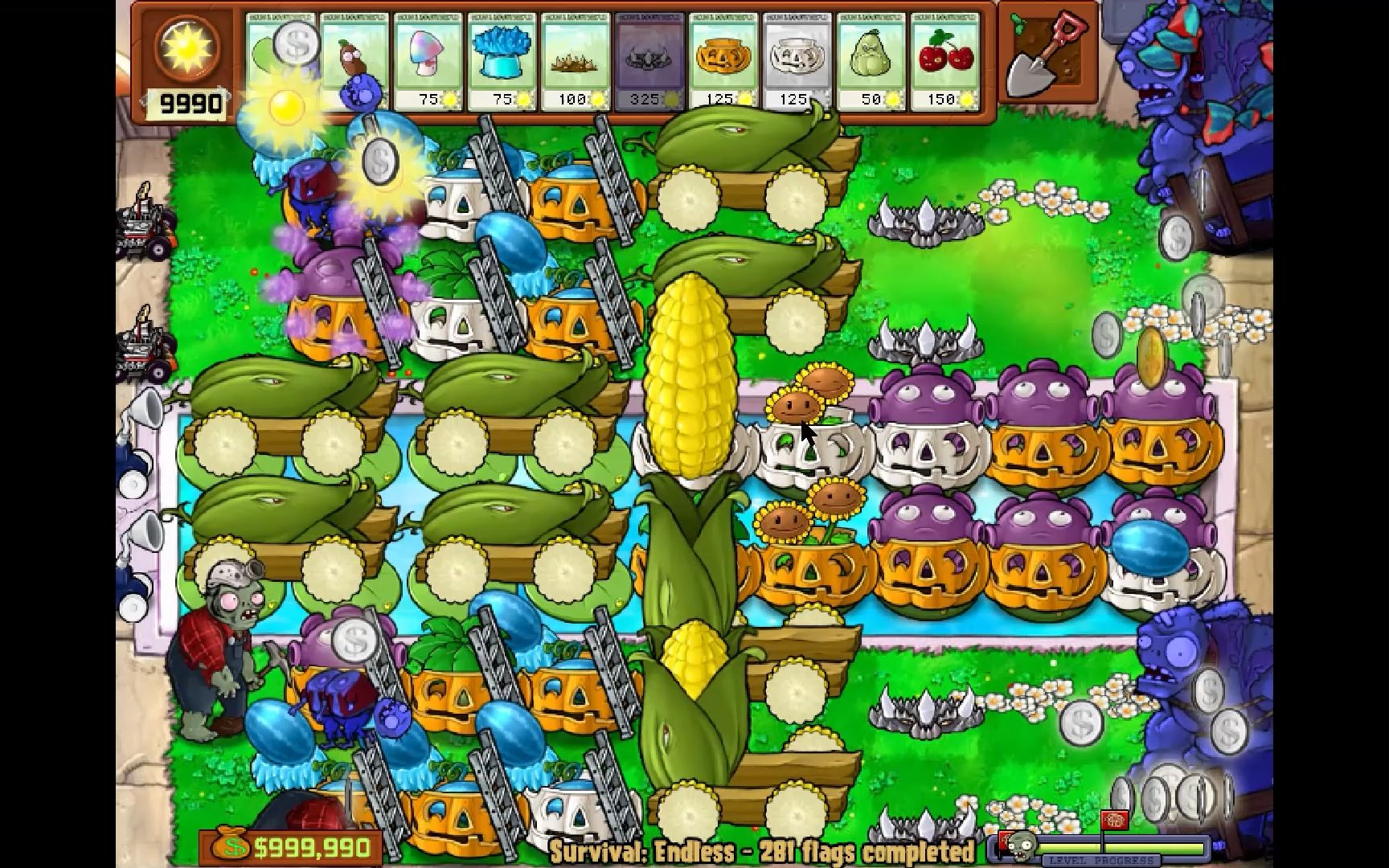 【植物大战僵尸】steam版 泳池无尽版 萌新八炮280-282轮