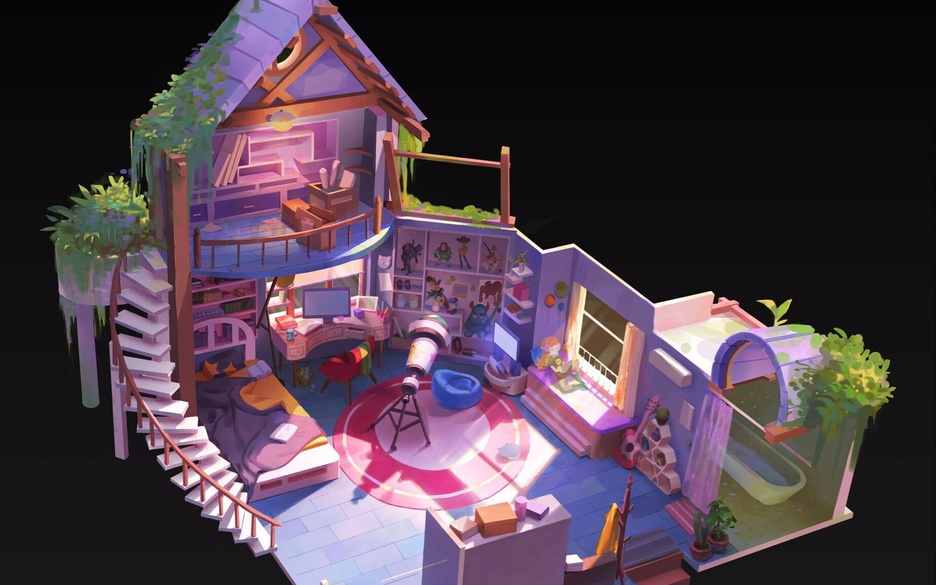 3dmax场景建模室内房子场景建模结构基础布线