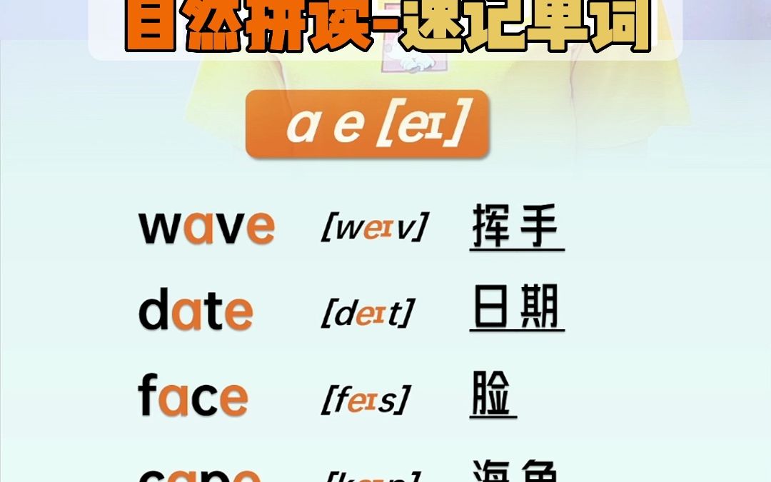 【速记单词】 | ae组合单词,自然拼读法一分钟高效秒记 #英语没那么难 #巧记单词 #自然拼读哔哩哔哩bilibili