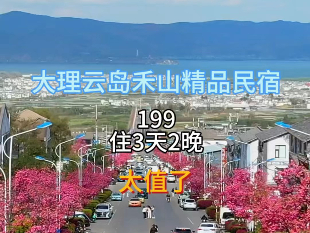 大理民宿推荐,云岛禾山精品民宿3天2晚199,还送电瓶车使用权一天哔哩哔哩bilibili