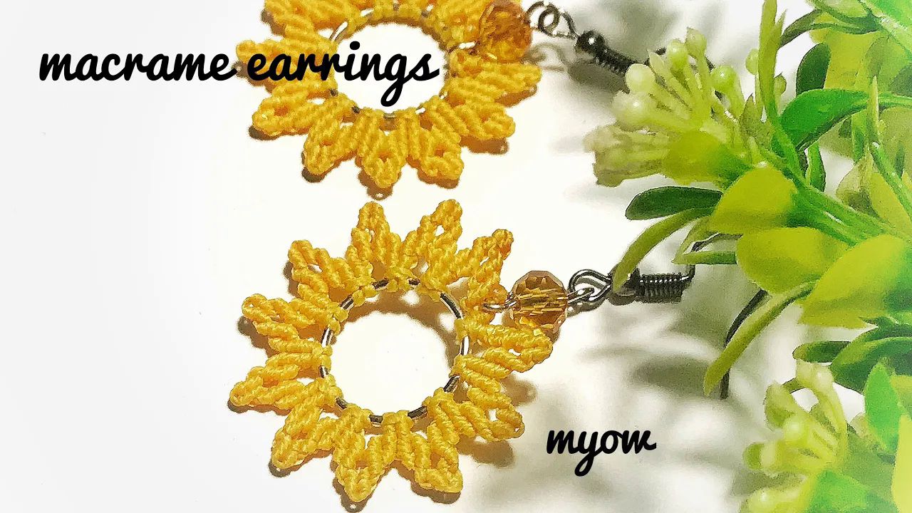 【myow handmade】耳环绳编教程305 macrame bracelet _ myow 305