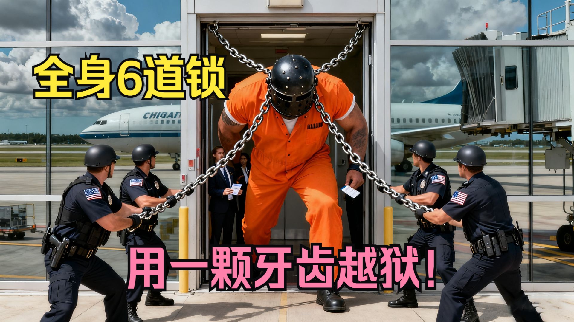 重刑犯全身6道锁，竟靠一颗牙齿越狱，监狱在万米高空，在狱警眼前溜走！