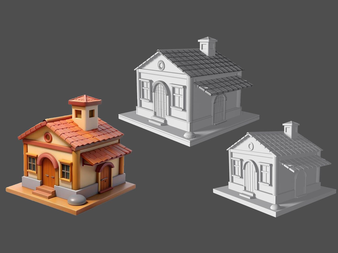 【3dmax建模】简单的小房子模型制作,适合新手学场景案例