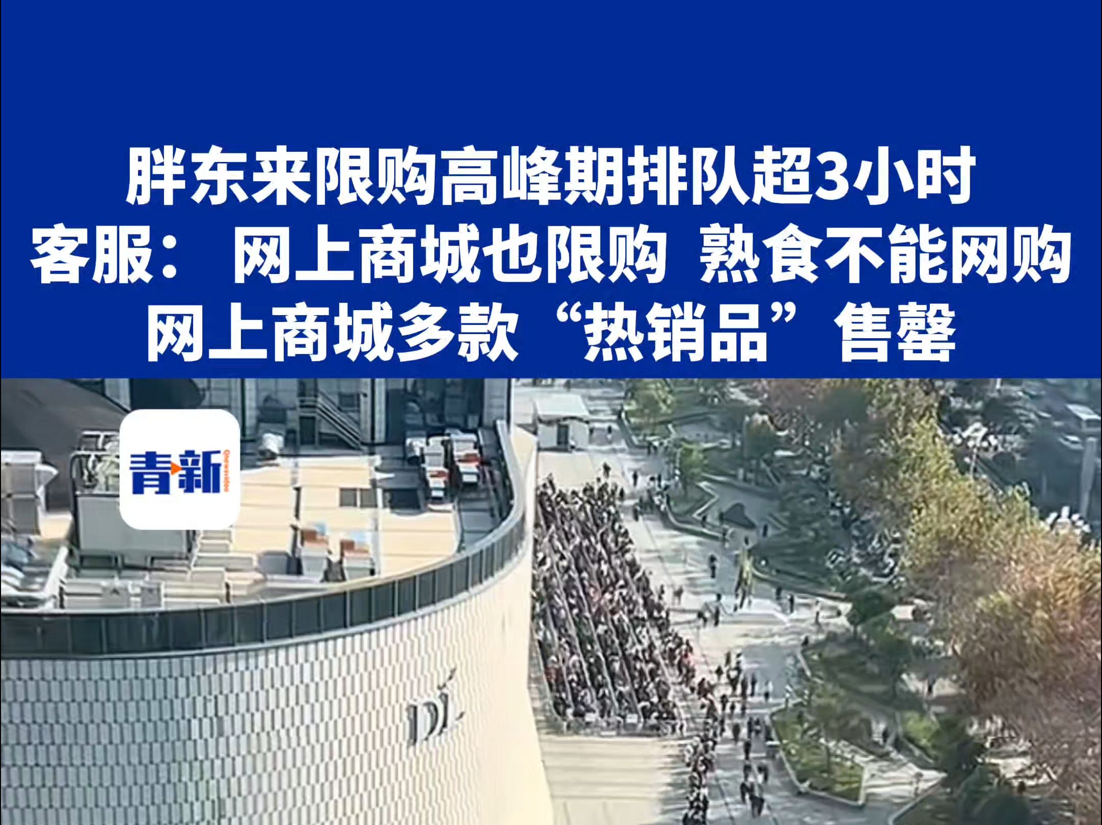 胖东来限购高峰期排队超3小时,客服: 网上商城也限购 熟食不能网购,网上商城多款“热销品”售罄.哔哩哔哩bilibili