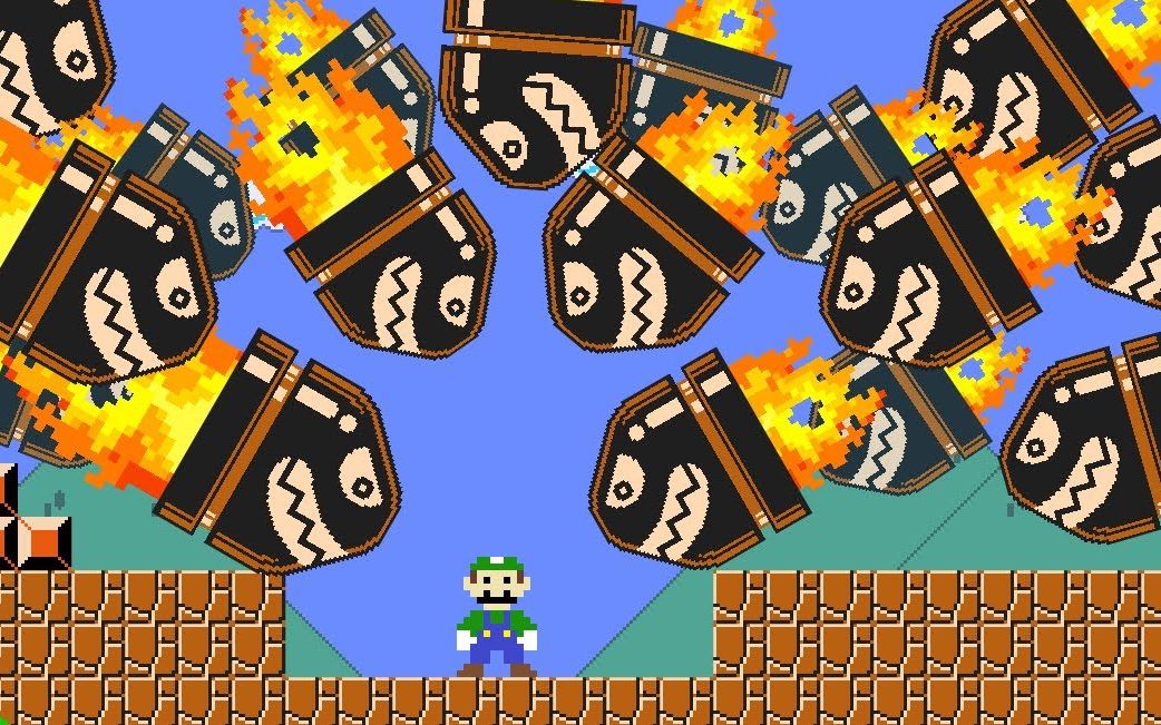 路易基通关途中被无数颗长得像鲨鱼类似的导弹攻击,毫无反抗能力