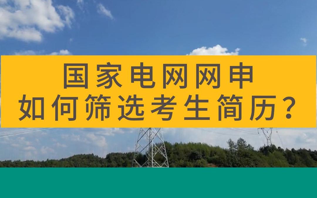 国家电网网申 如何筛选考生简历?哔哩哔哩bilibili