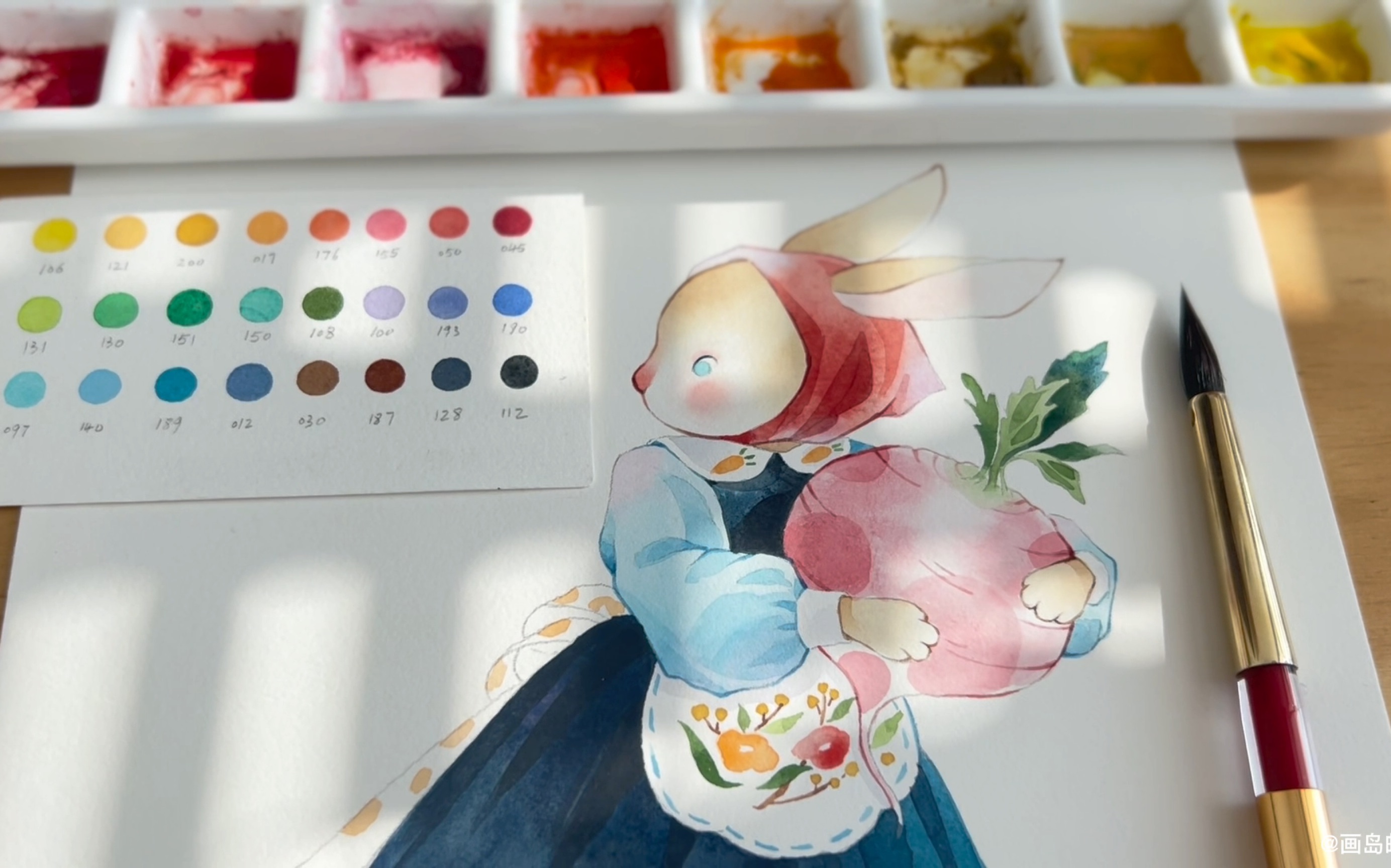 治愈童话风水彩上色