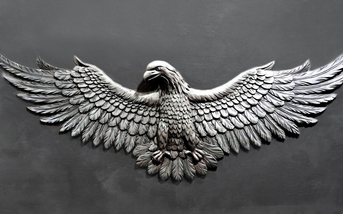 【浮雕】用砂水泥制作老鹰