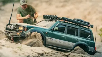 Rc履带车1/10：Rc汽车陆地巡洋舰80-SCX10越野穿越沙丘4驱｜作者： E3S-RC