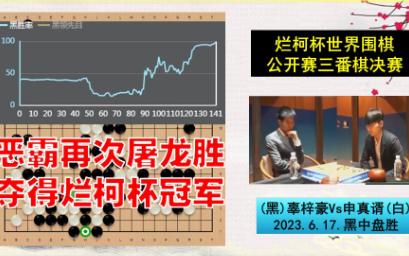 辜梓豪Vs申真谞.打谱.辜梓豪展恶霸神力再次屠龙中盘胜申真谞,夺得烂柯杯冠军.烂柯杯世界围棋公开赛决赛局.2023.6.17.黑中盘胜桌游棋牌热门视频