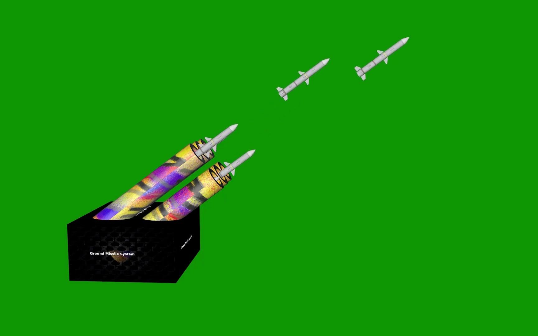 绿幕视频素材导弹