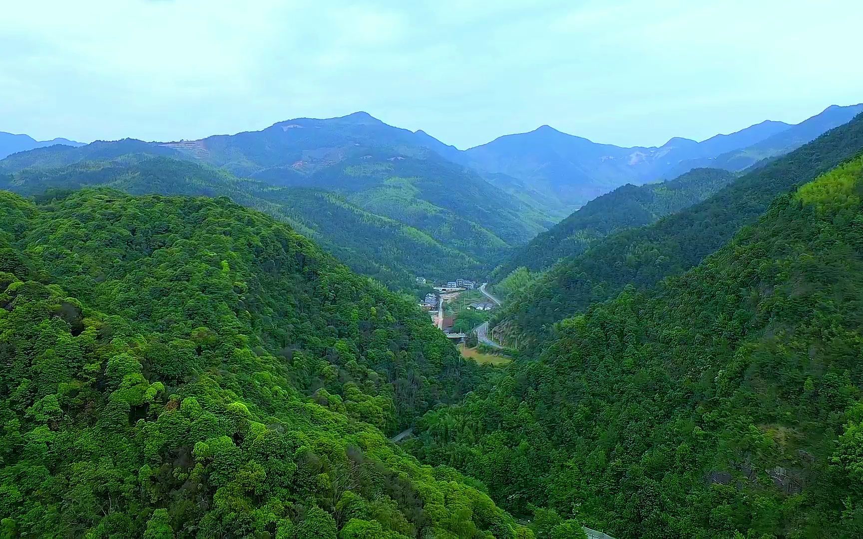 航拍衢州大荫山,以俯瞰的视角