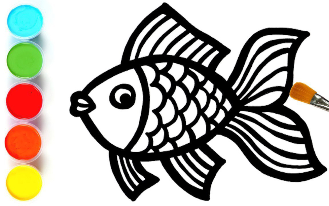 画一条可爱的鱼在游动 年年有鱼,亲子趣味简笔画涂色,简单易学