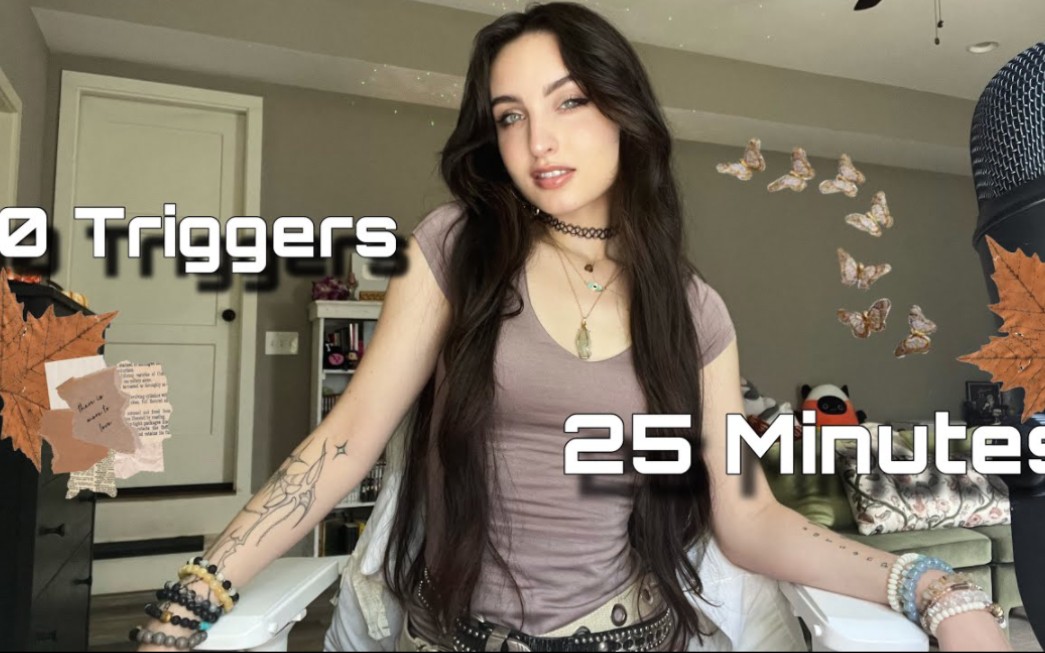 【beebee_助眠】女主播|asmr在25分钟内快速触发10次(水晶刮擦,手机壳