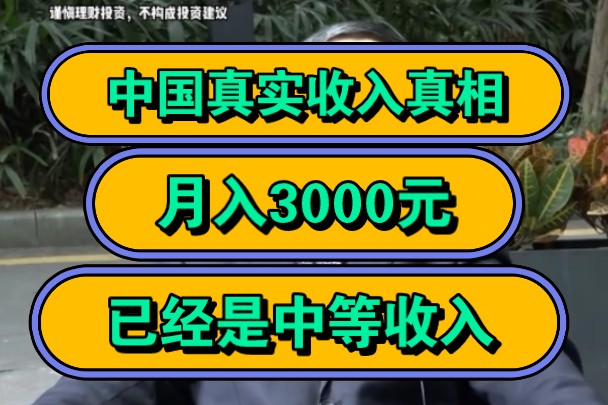 中国真实收入真相,月入3000,已经是中等收入!哔哩哔哩bilibili