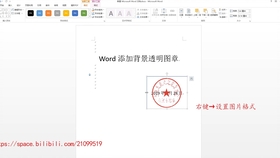 Office Word添加背景透明图章word设置图片不透明度 哔哩哔哩 つロ干杯 Bilibili