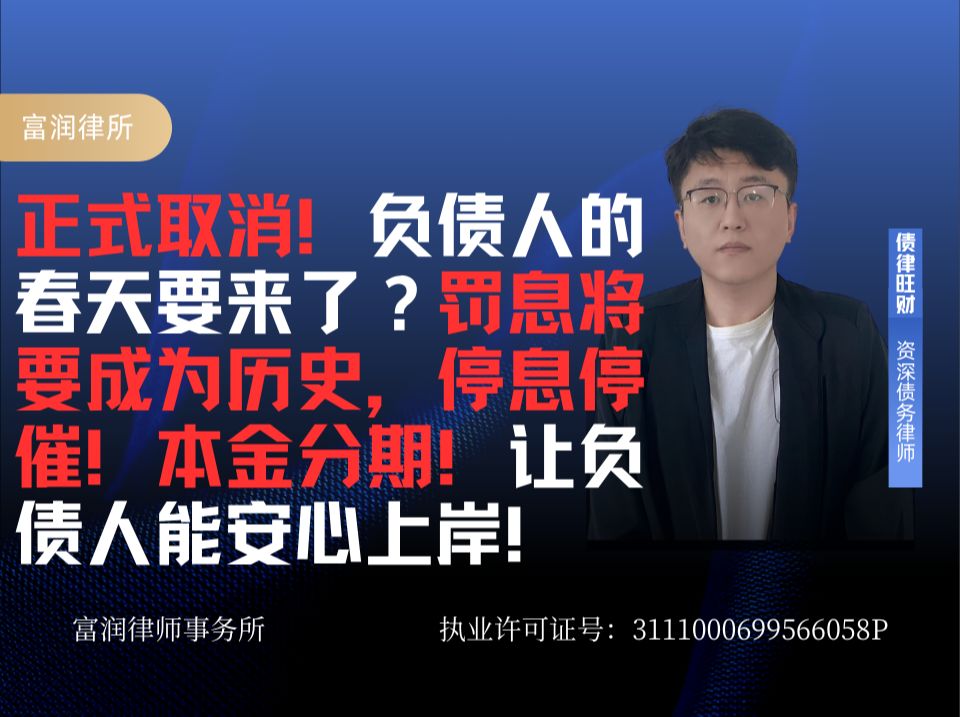 正式取消!负债人的春天要来了?罚息将要成为历史,停息停催!本金分期!让负债人能安心上岸!哔哩哔哩bilibili