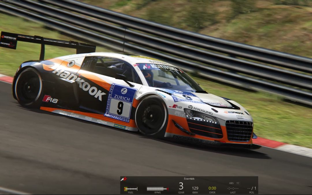 【asseto corsa赛车模拟器】audi r8 lms 纽北单圈7:29