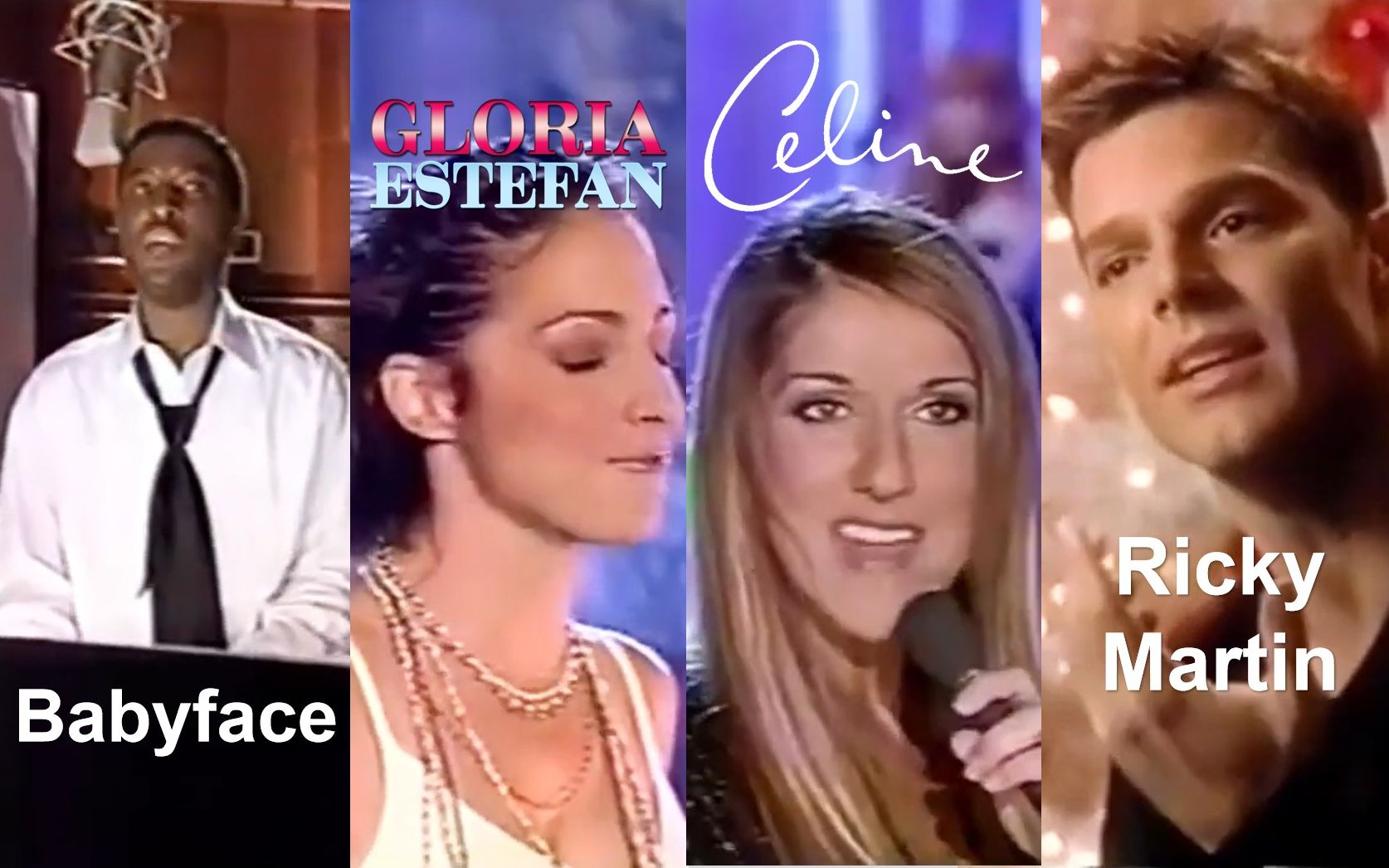 【1999欧美巨星欢度圣诞特别节目】C㩬ine Dion, Gloria Estefan, Babyface, Ricky Martin,哔哩哔哩bilibili