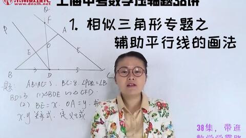 中考数学压轴题38讲 1 初中几何相似三角形专题之辅助平行线的画法 哔哩哔哩