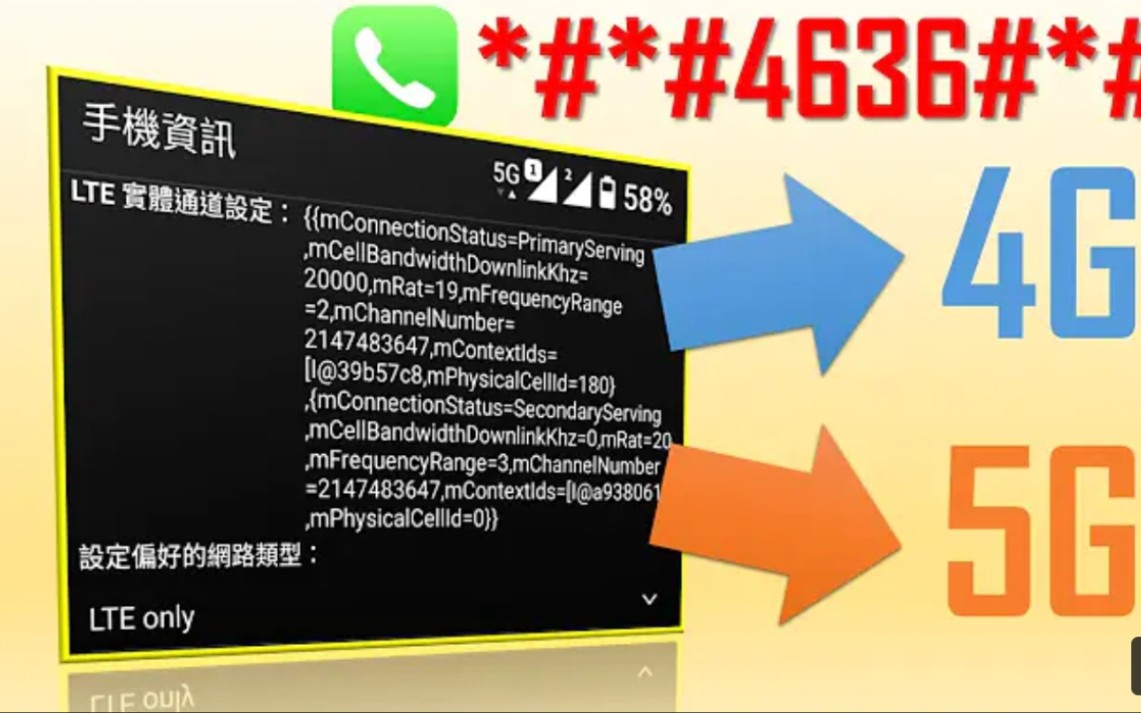 如何查看手机4G连线是几CA以及是否连上5G? (不下载任何APP) Android通用测试模式 [CC字幕]哔哩哔哩bilibili