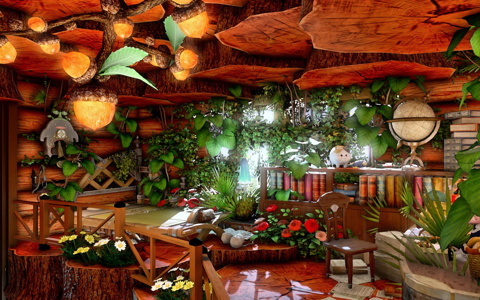 【ff14装修】s房 森系魔法树屋