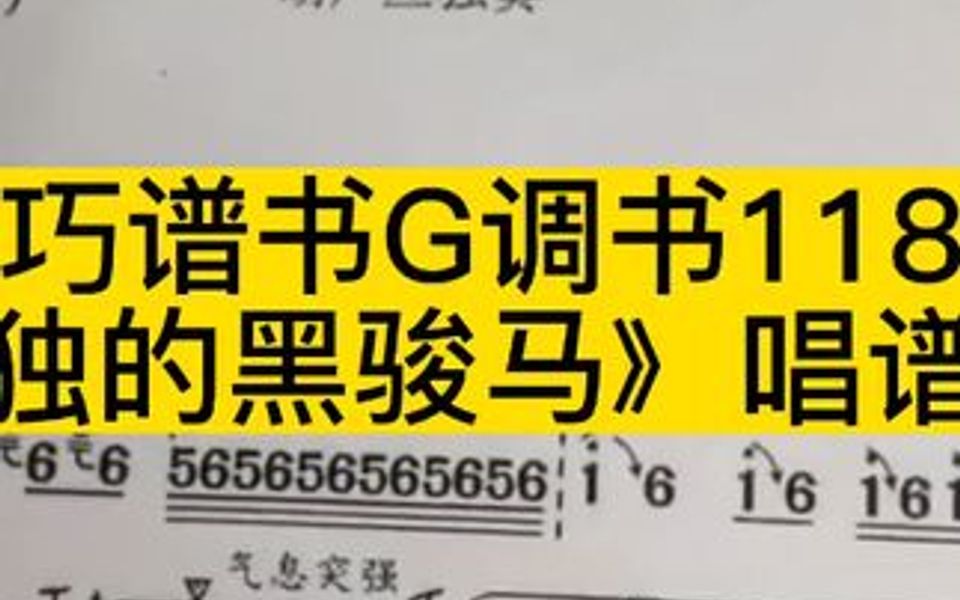 [图]技巧谱书G调书11页《孤独的黑骏马》唱谱示范