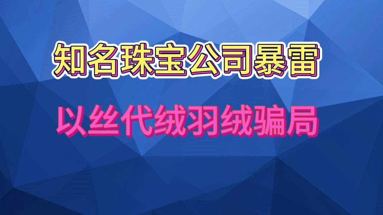 【2024年11月26日】珠宝公司暴雷|羽绒里面没有绒哔哩哔哩bilibili