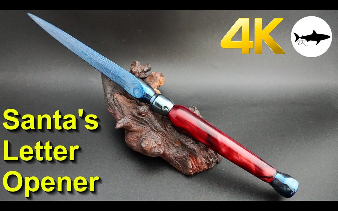 【4K】锻造圣诞老人的大马士革拆信刀 | 作者:Tyrell Knifeworks | 机翻中文哔哩哔哩bilibili