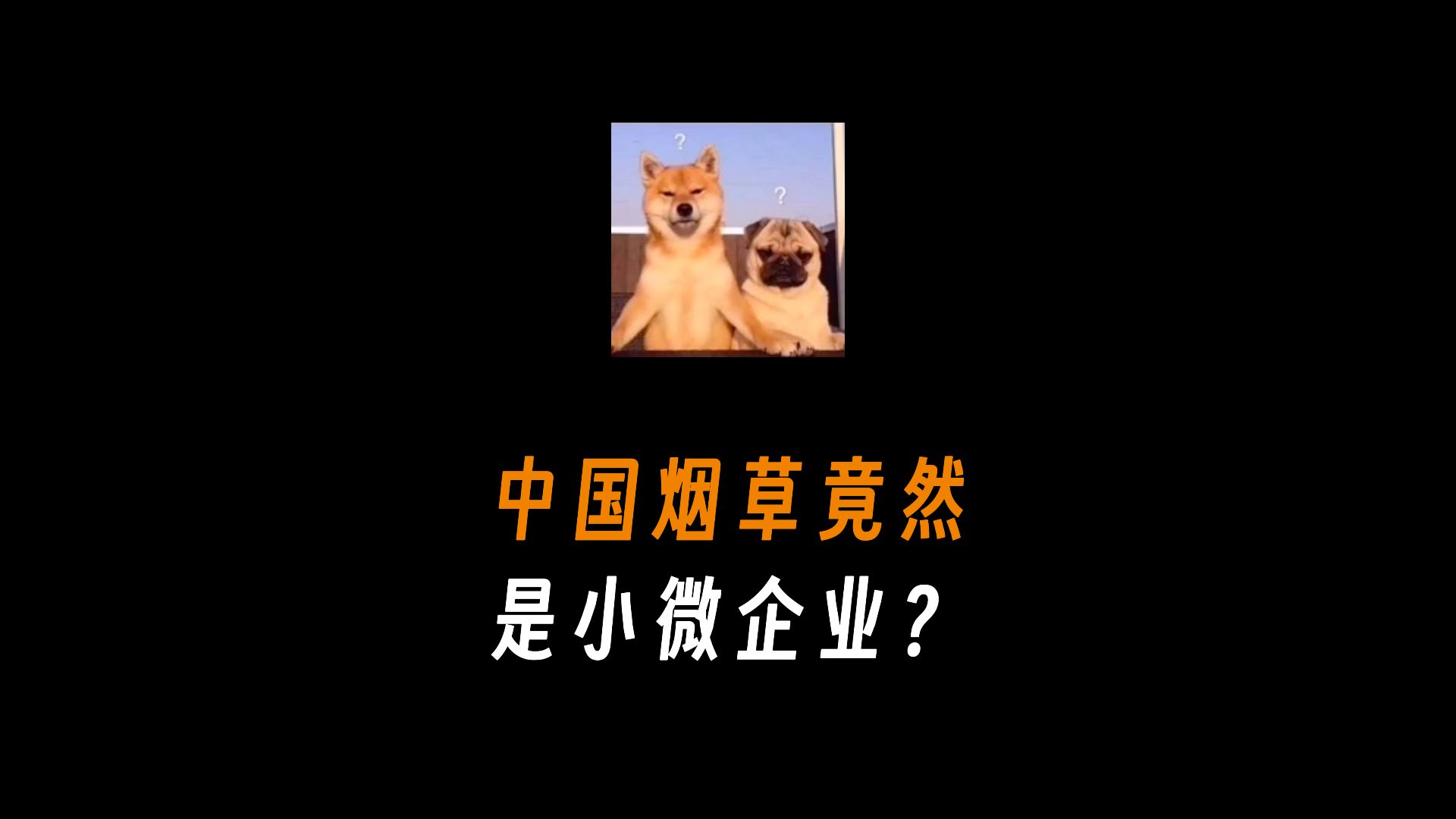 中国烟草竟然是小微企业?哔哩哔哩bilibili