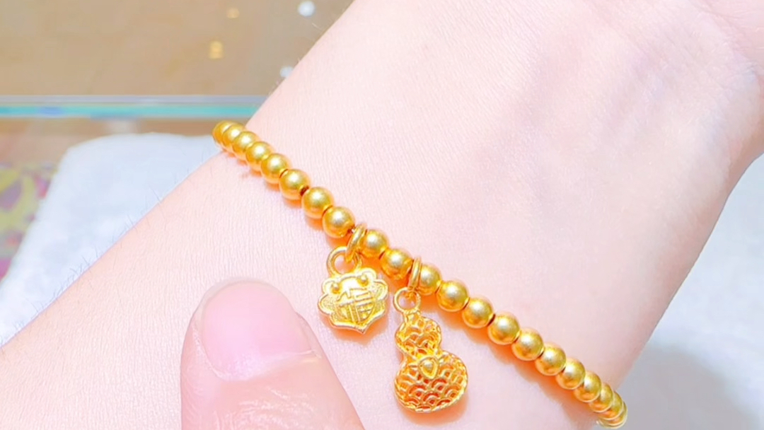 黄金手链 #手串搭配 #足金999