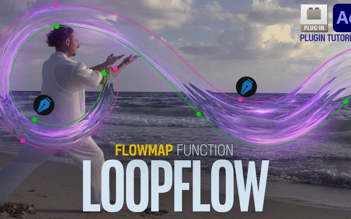 AE插件教程 loopFlow插件制作炫酷流动光效线条动画教程FlowMap哔哩哔哩bilibili