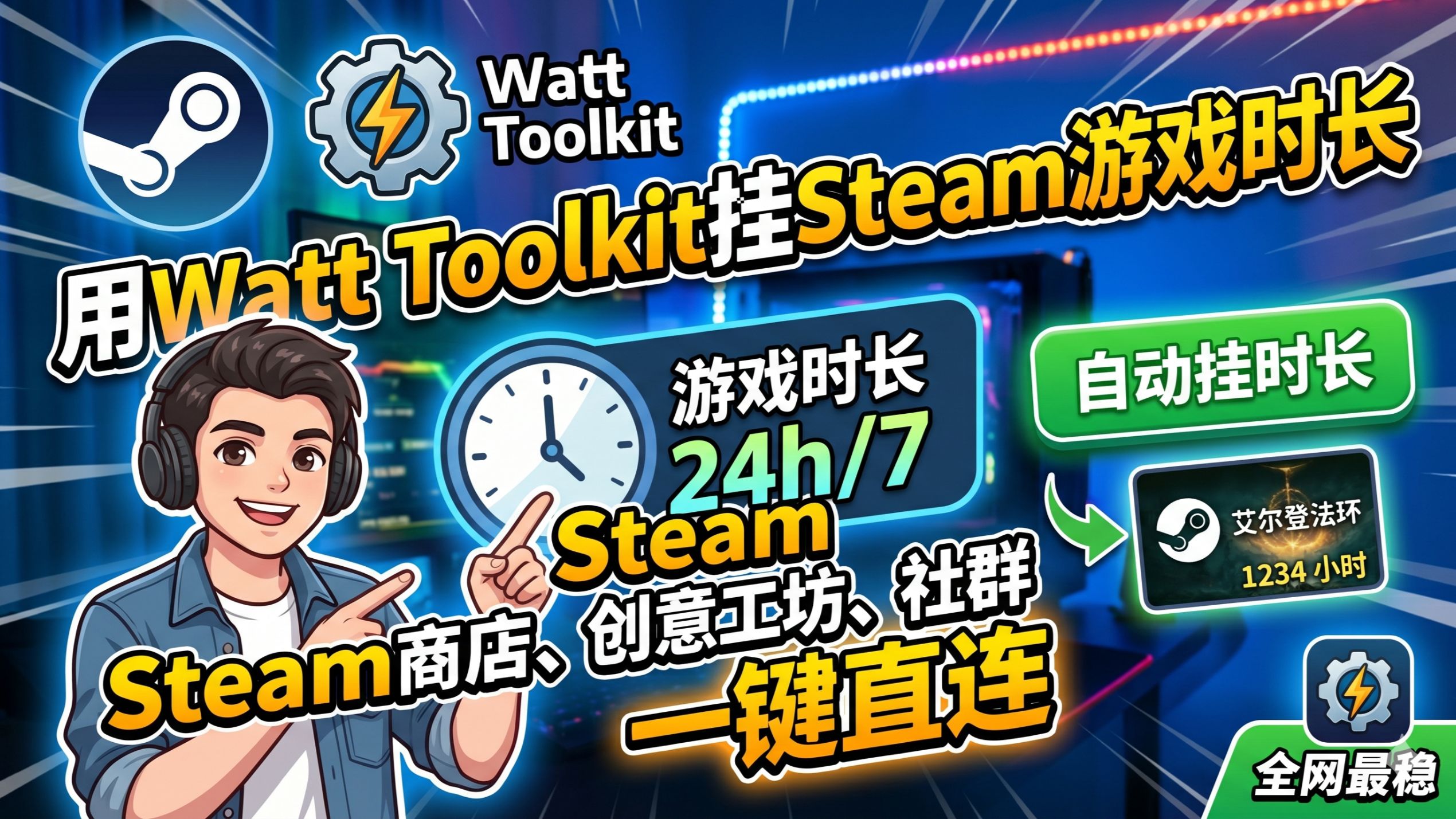 Steampp Net 一个视频教会你如何挂机刷时长和解锁成就(steam游戏)-北碚区豹-默认收藏夹-哔哩哔哩视频