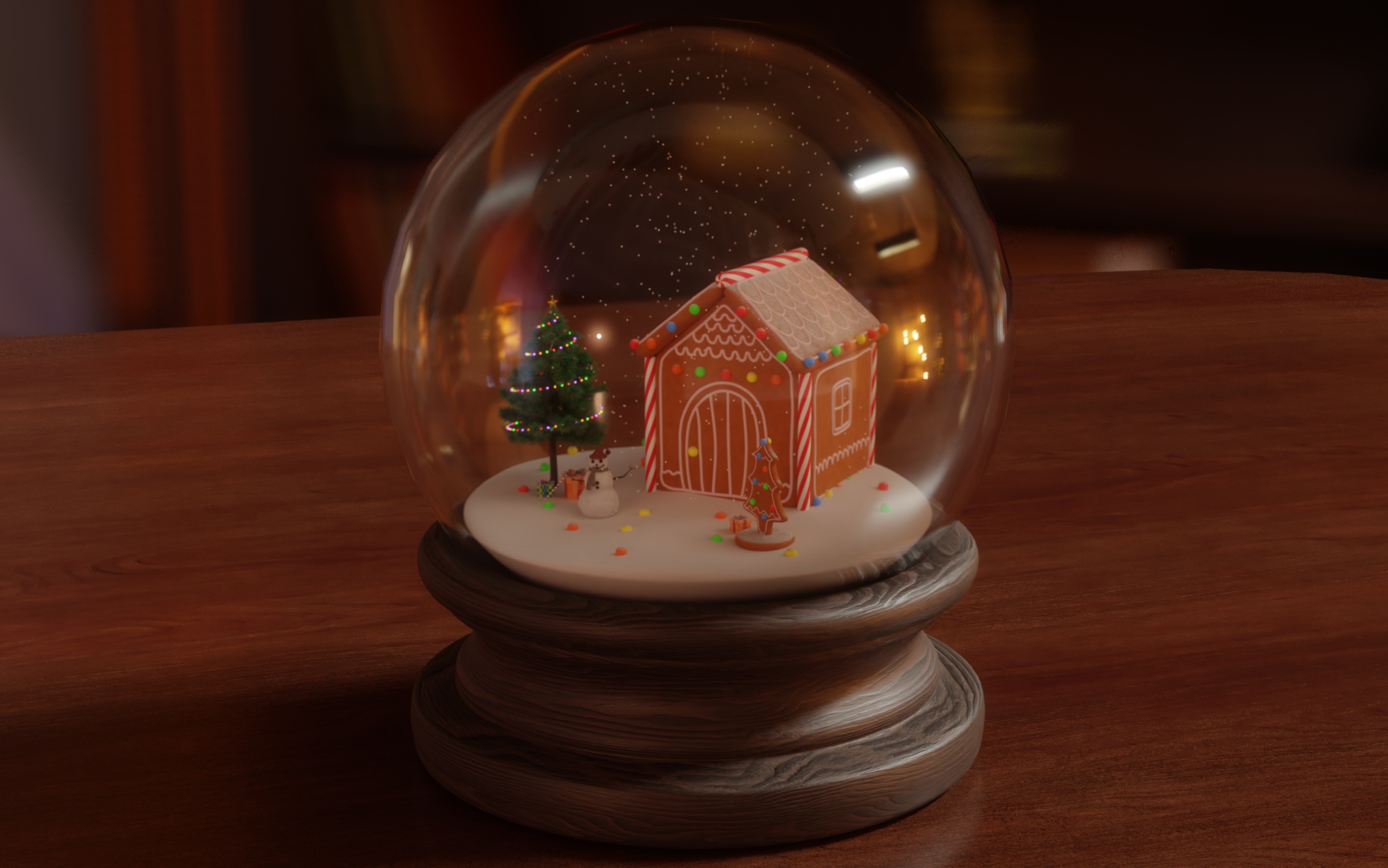 【圣诞快乐】blender做一个雪景球