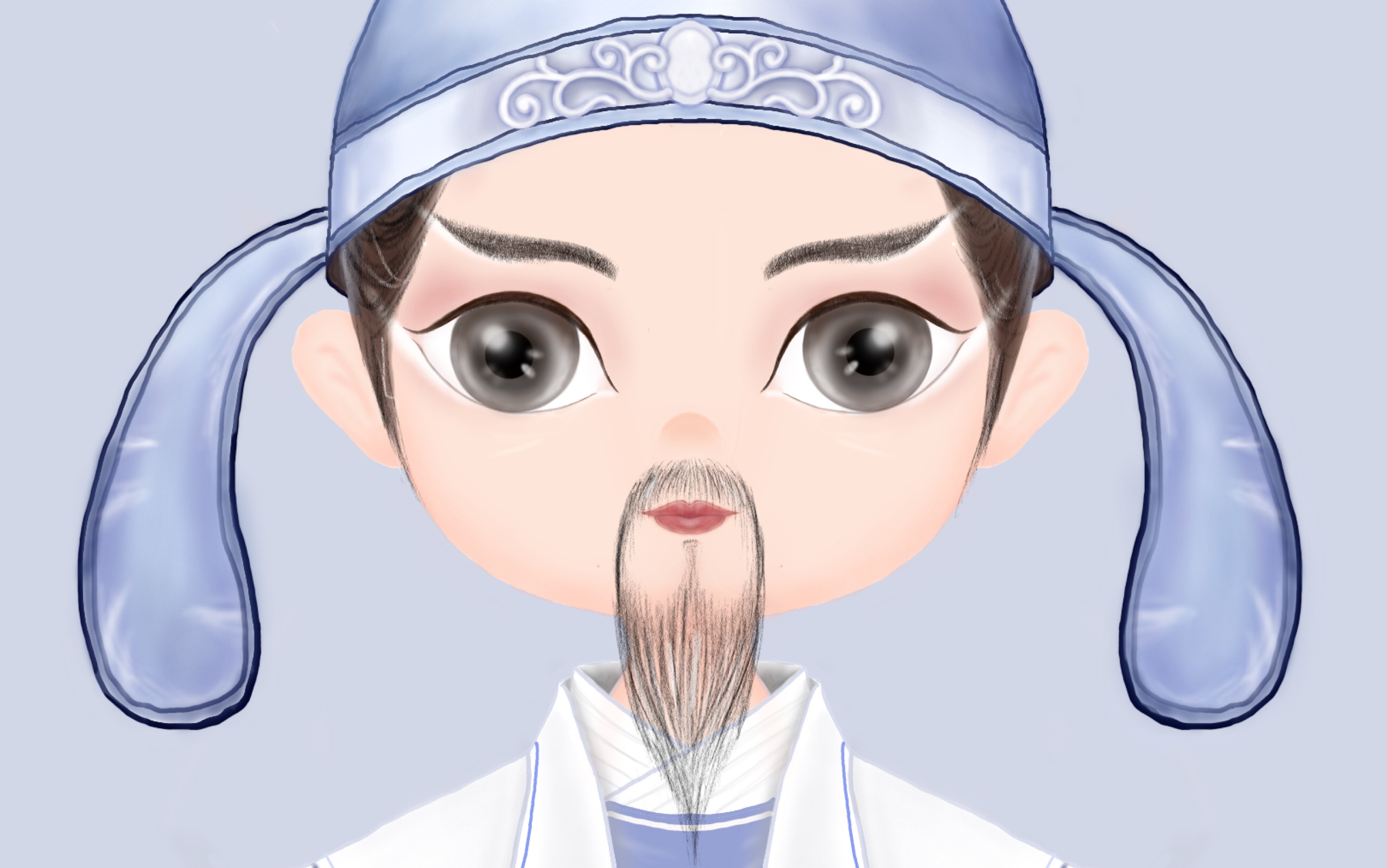 指绘舞剧李白李白头像指绘过程