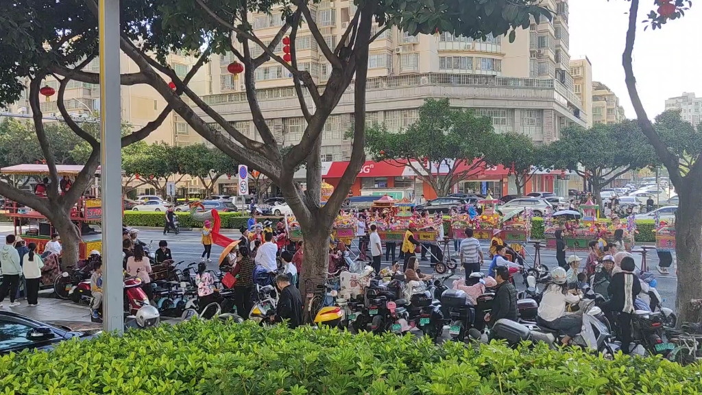 闽南厦门海沧神游人间街道游神活动