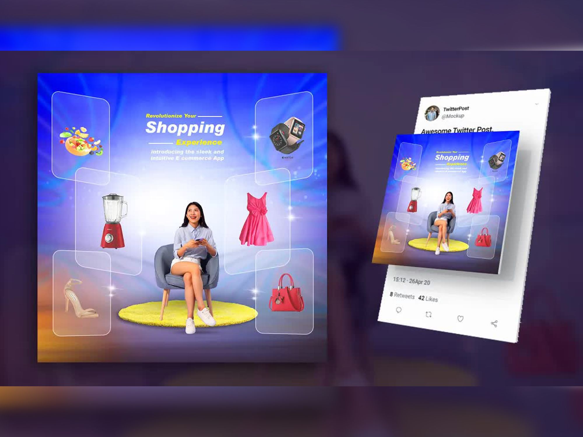 photoshop社交媒体电商主图海报宣传封面图文平面设计